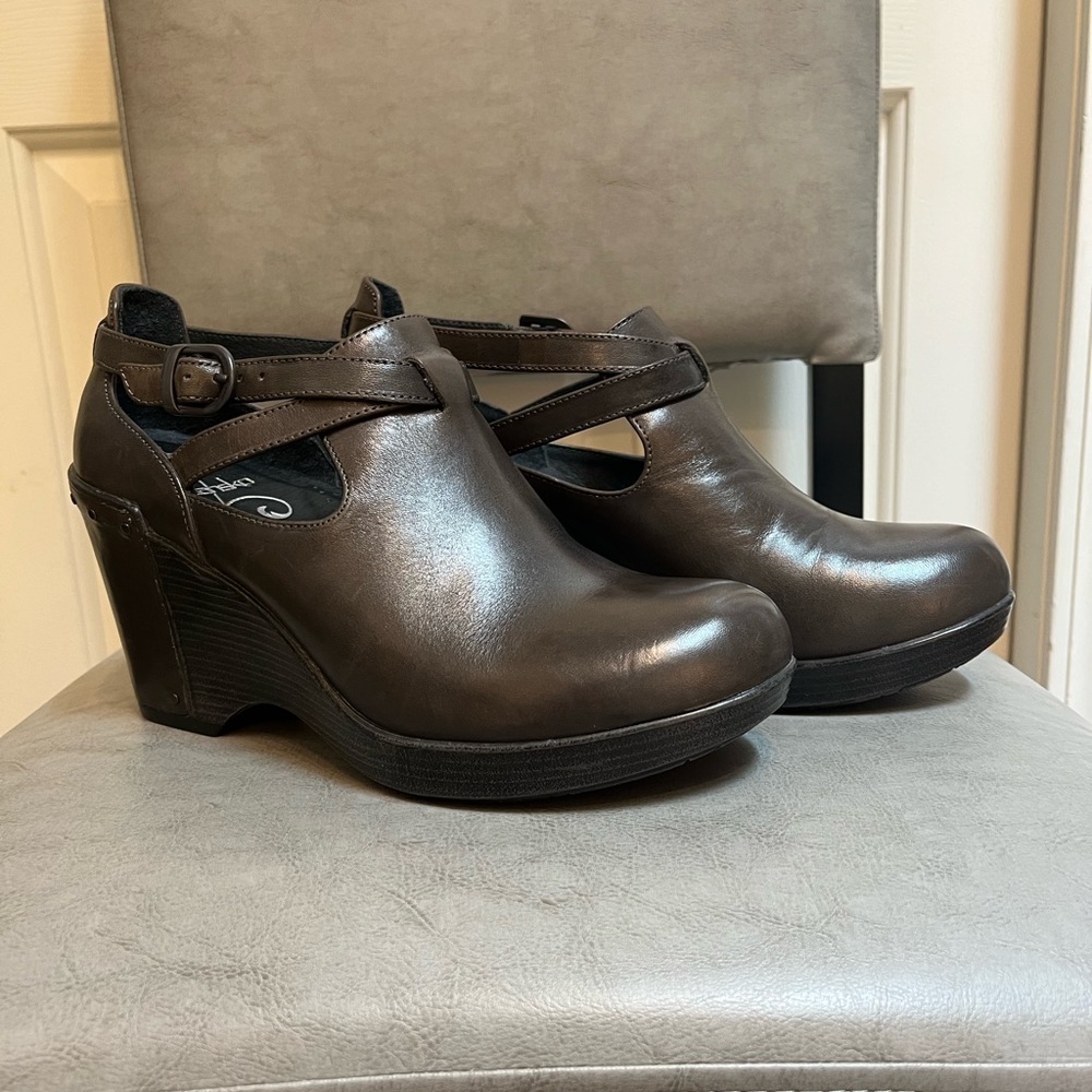 Dansko Women's Franka Pewter Grey Wedge Shoes EU 39/US 8.5-9 VGUC